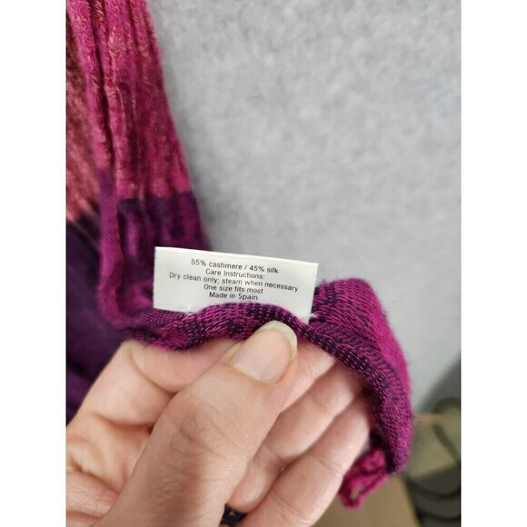 Blue Pacific Cashmere & Silk Plaid Scarf - Picture 4 of 4